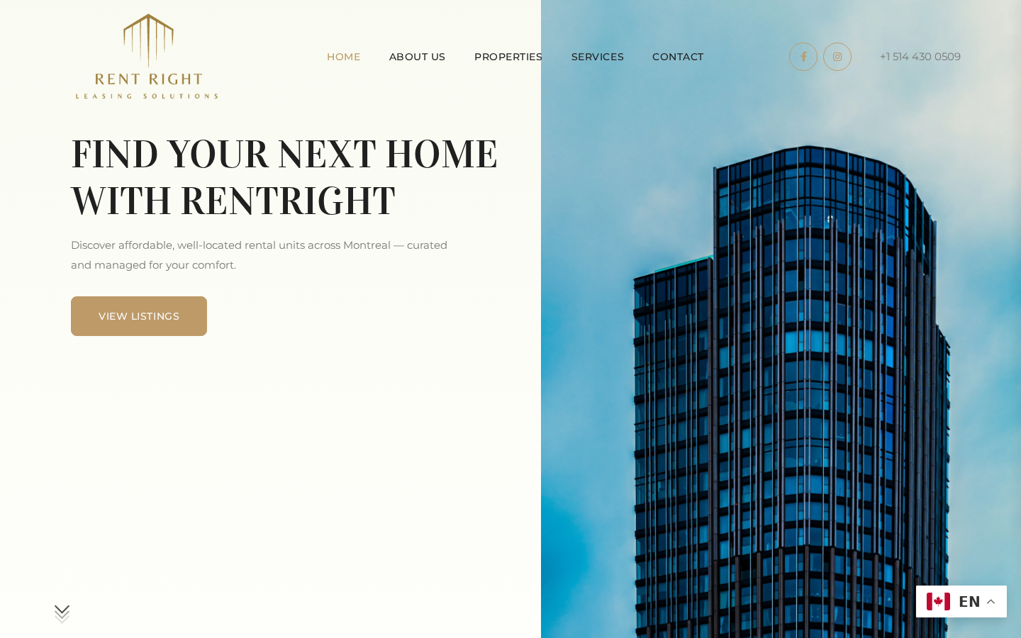 Rent Right Group — aperçu du site