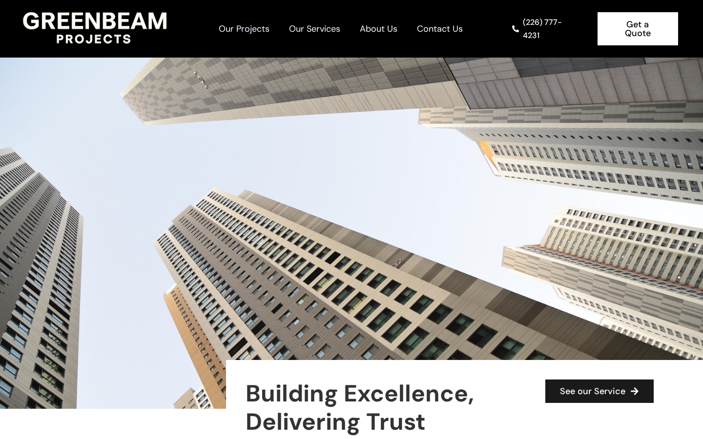 Greenbeam Projects — aperçu du site